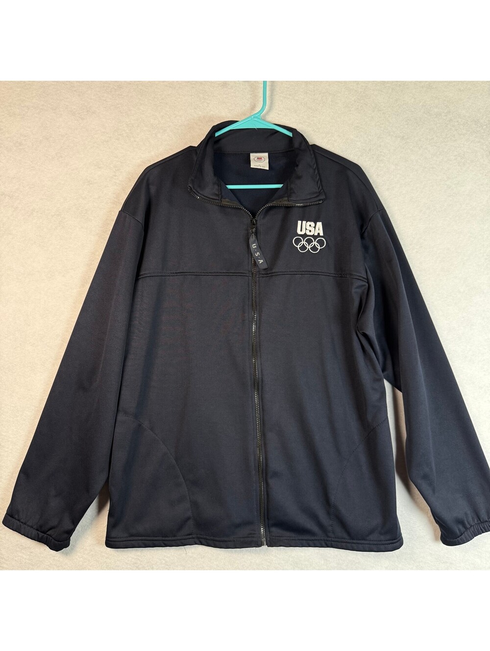 USA Olympic Committee Dark Blue Full Zip Jacket XL Made in USA